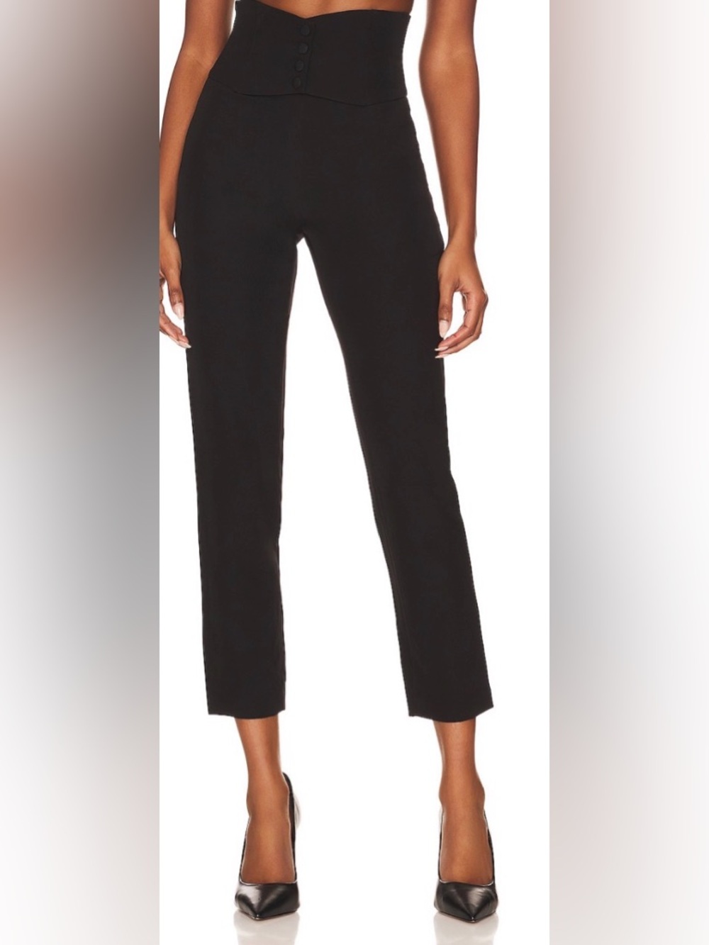 Bardot High-Waist Corset Black Tailored Cropped Pants